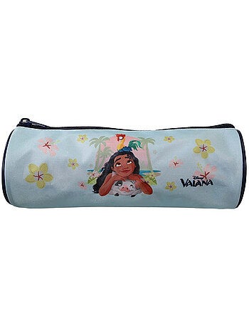 Astuccio rotondo scuola bambina VAIANA blu 1 scomparto con zip
