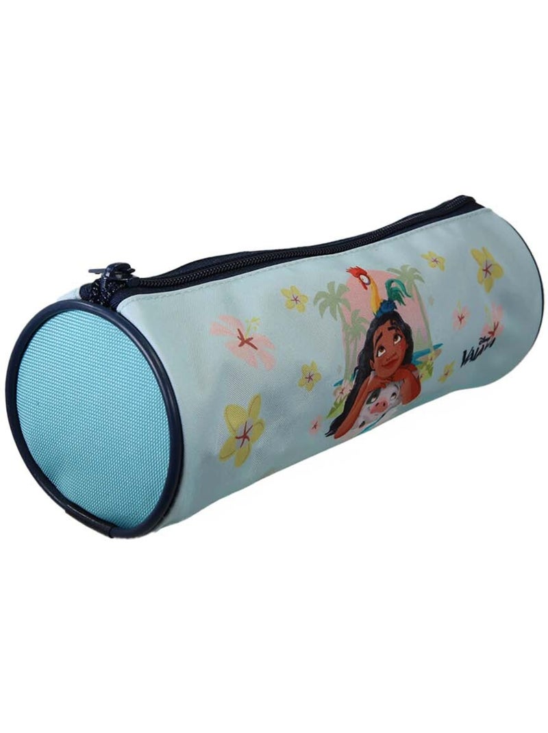 Astuccio rotondo scuola bambina VAIANA blu 1 scomparto con zip Blu - Kiabi
