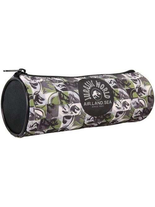 Astuccio rotondo scuola bambino JURASSIC WORLD verde nero 1 scomparto con zip - Kiabi