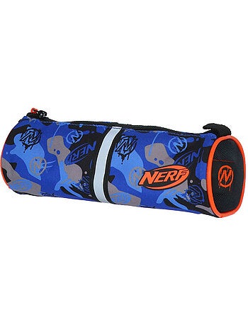Astuccio rotondo scuola bambino NERF Playground blu camouflage