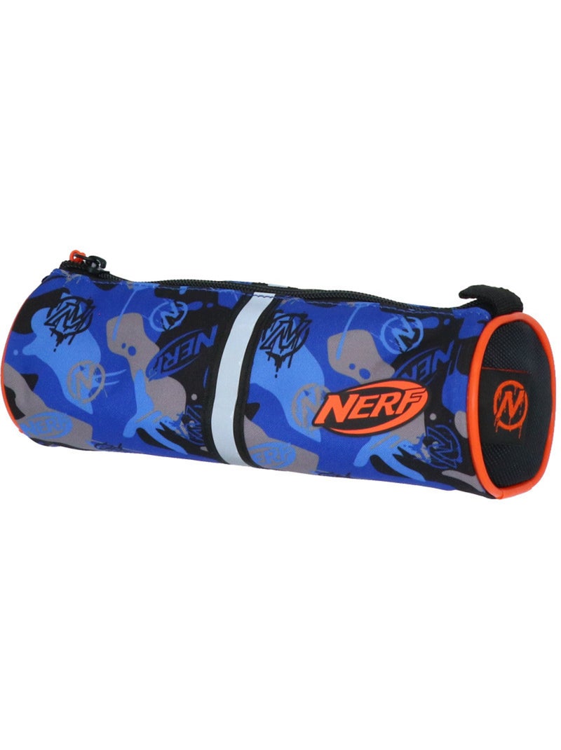 Astuccio rotondo scuola bambino NERF Playground blu camouflage Blu - Kiabi