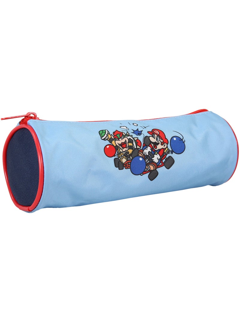 Astuccio rotondo scuola bambino SUPER MARIO blu 1 scomparto Blu - Kiabi