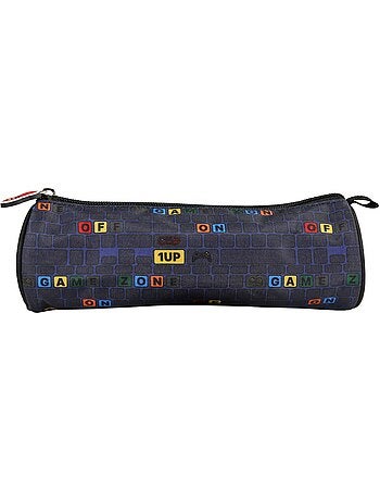 Astuccio rotondo scuola KIP School Time blu nero