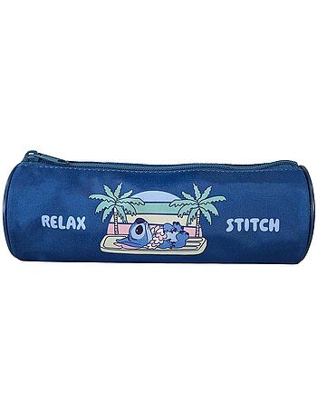 Astuccio rotondo scuola STITCH blu 1 scomparto