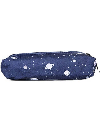 Astuccio scolastico bambino pol fox cosmo con 2 scomparti - materiale scolastico - blu navy