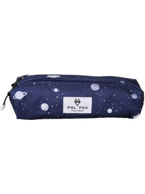 Astuccio scolastico bambino pol fox cosmo con 2 scomparti - materiale scolastico - blu navy - Kiabi