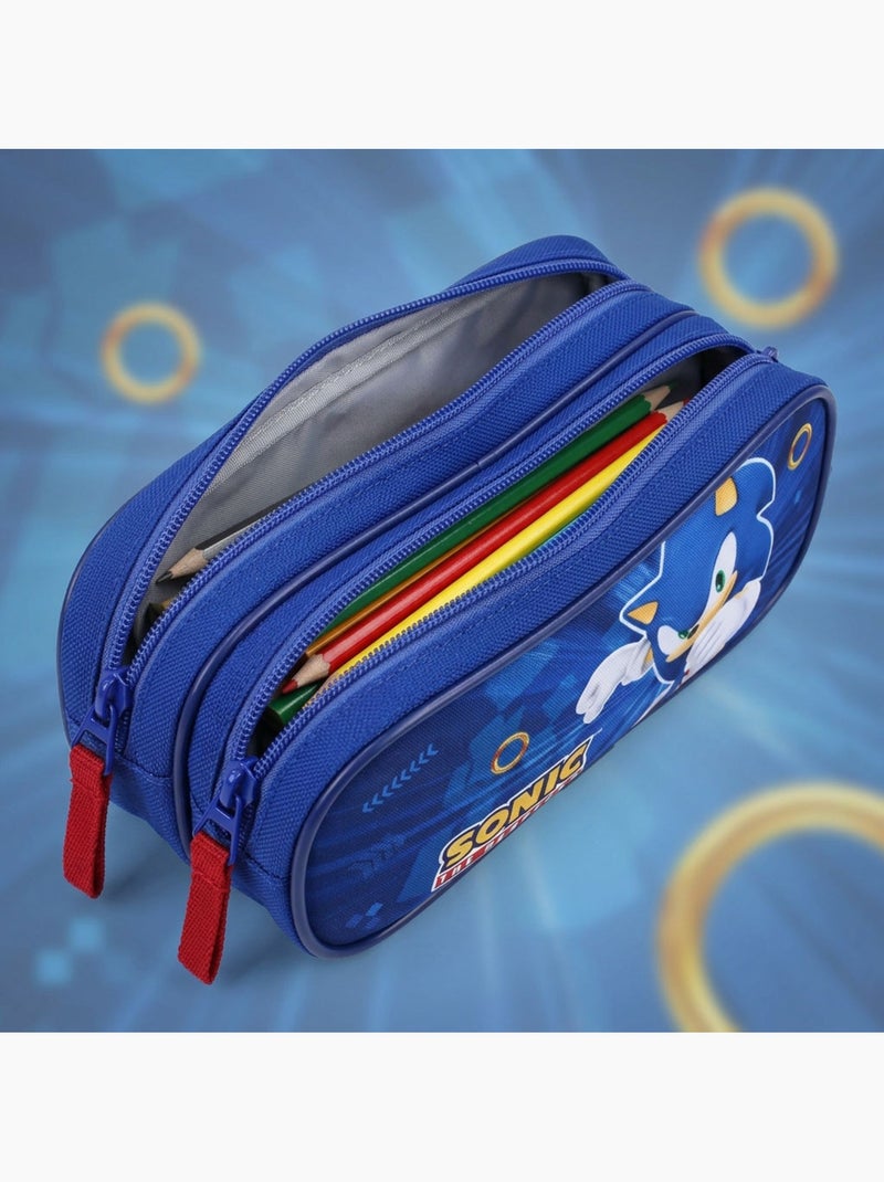 Astuccio scolastico Sonic The Hedgehog a doppio scomparto 155-01309 Blu Multicolore - Kiabi