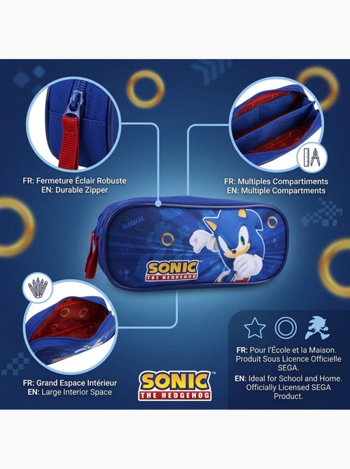 Astuccio scolastico Sonic The Hedgehog a doppio scomparto 155-01309 - Kiabi Astuccio scolastico Sonic The Hedgehog a doppio scomparto 155-01309 - Kiabi