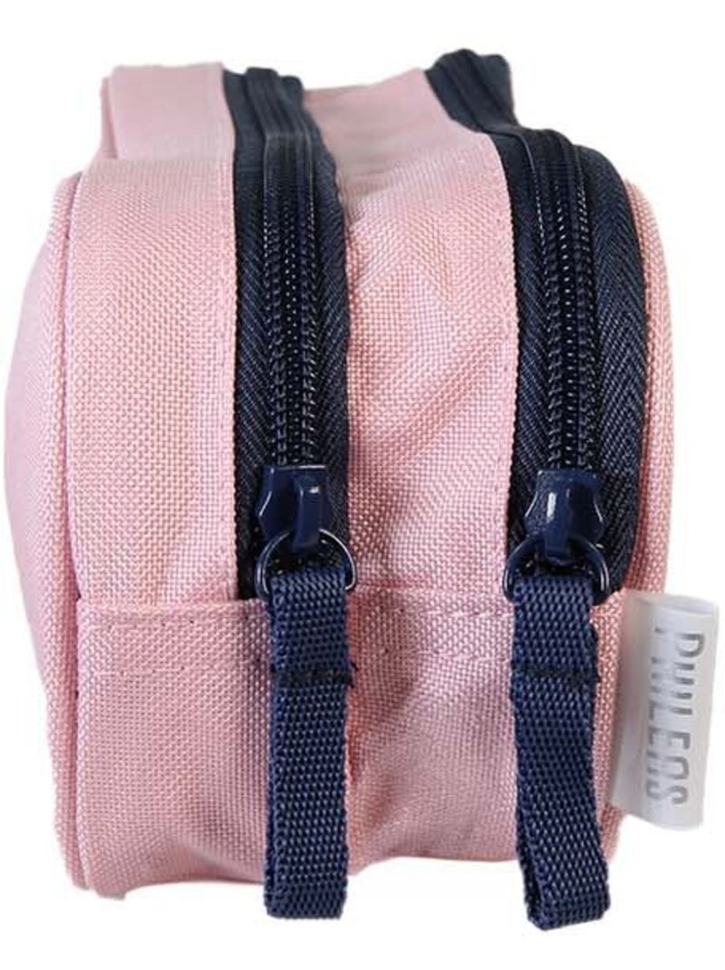 Astuccio scuola bambina 2 scomparti PHILEAS Cygne blu rosa Blu marino - Kiabi