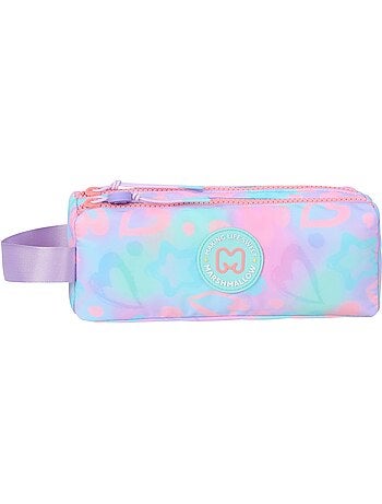 Astuccio scuola bambina doppio scomparto MARSHMALLOW Funny Love multicolore pastello