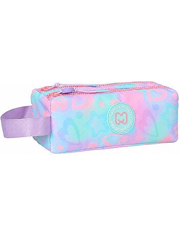 Astuccio scuola bambina doppio scomparto MARSHMALLOW Funny Love multicolore pastello