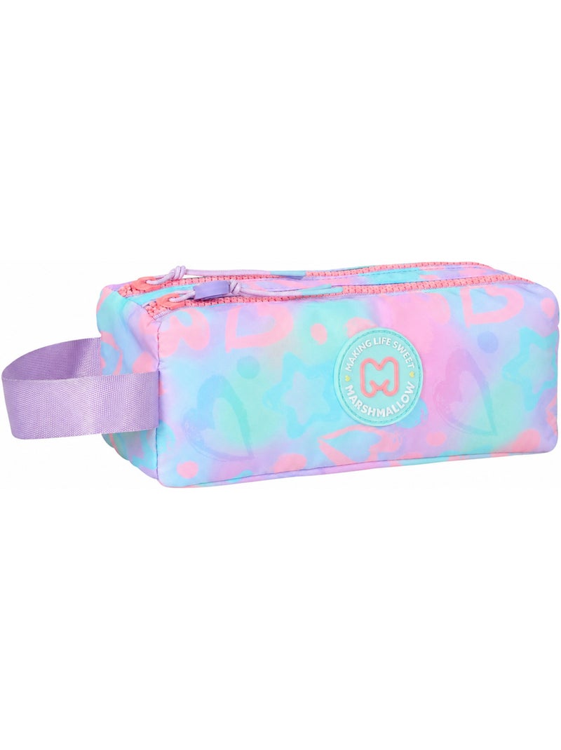 Astuccio scuola bambina doppio scomparto MARSHMALLOW Funny Love multicolore pastello Blu Blu - Kiabi