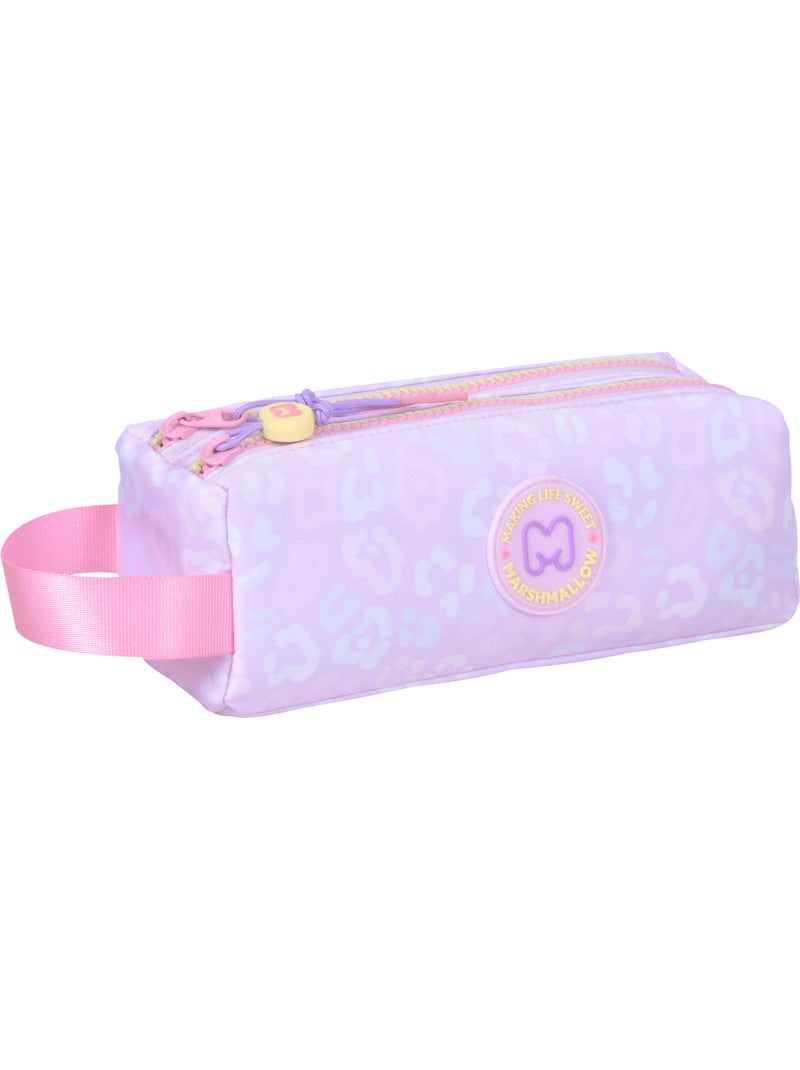 Astuccio scuola bambina doppio scomparto MARSHMALLOW Party Jungle pastello Rosa pastello - Kiabi