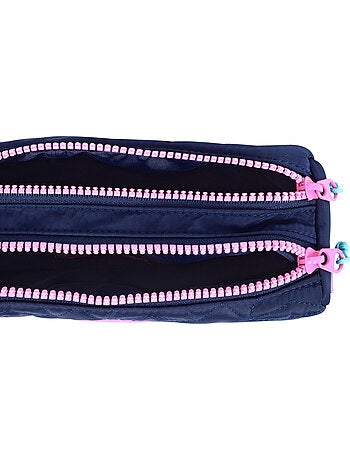 Astuccio scuola bambina doppio scomparto MARSHMALLOW Pixelly blu notte