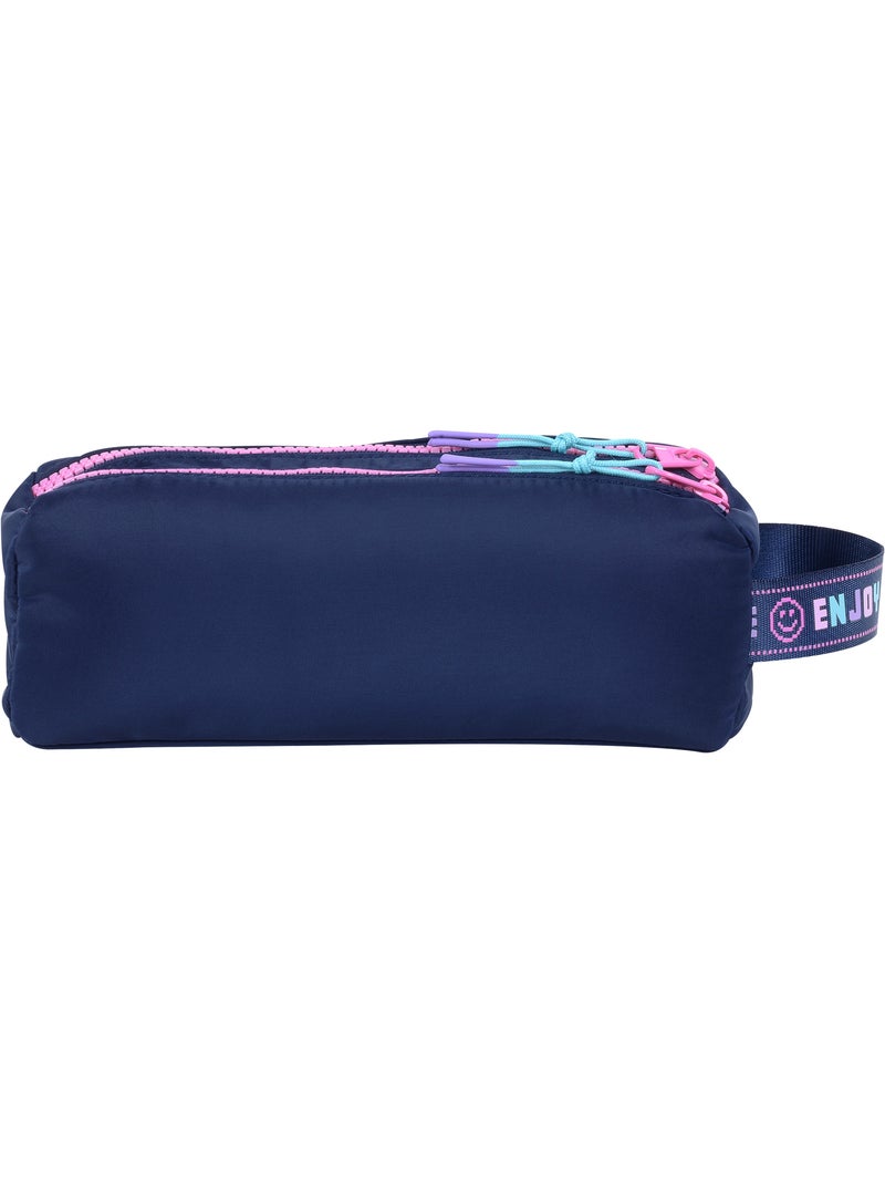 Astuccio scuola bambina doppio scomparto MARSHMALLOW Pixelly blu notte Blu notte - Kiabi