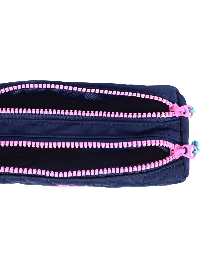 Astuccio scuola bambina doppio scomparto MARSHMALLOW Pixelly blu notte Blu notte - Kiabi