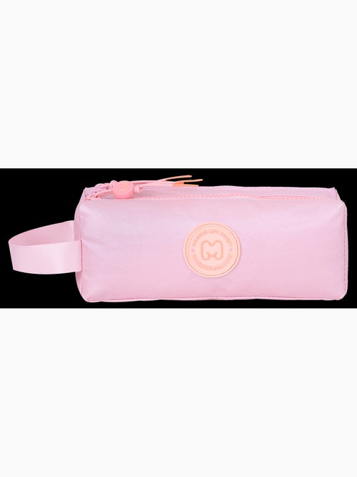 Astuccio scuola bambina doppio scomparto MARSHMALLOW Platinum rosa iridescente - Kiabi