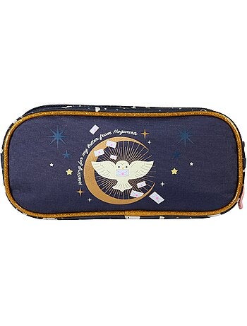 Astuccio scuola bambino 2 scomparti HARRY POTTER blu navy dorato