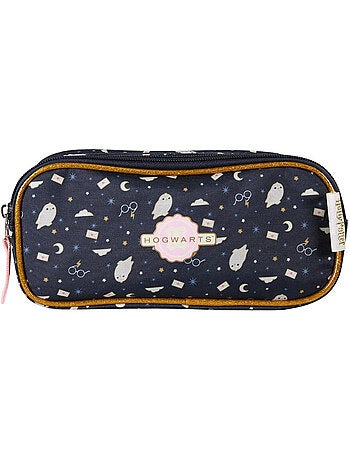 Astuccio scuola bambino 2 scomparti HARRY POTTER blu navy dorato