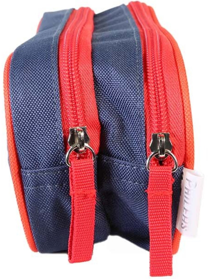 Astuccio scuola bambino 2 scomparti PHILEAS Voiture blu rosso Blu marino - Kiabi