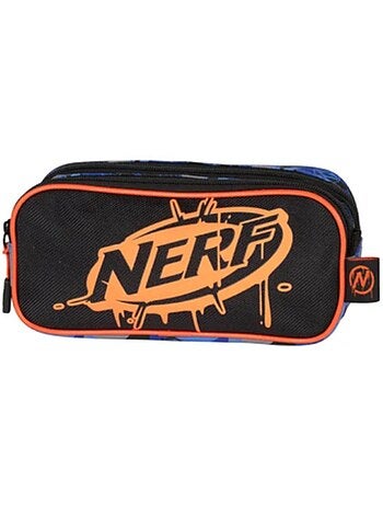 Astuccio scuola bambino doppio scomparto NERF Playground nero arancione