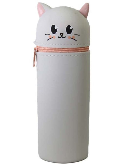 Astuccio scuola cilindrico bambina 1 scomparto Chat grigio - Kiabi Astuccio scuola cilindrico bambina 1 scomparto Chat grigio - Kiabi