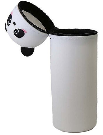 Astuccio scuola cilindrico bambina 1 scomparto Panda bianco