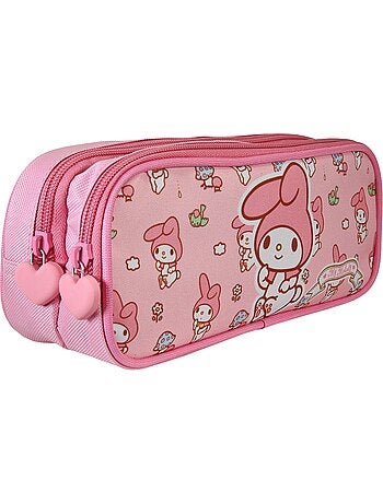 Astuccio scuola rettangolare 2 scomparti MY MELODY Leo rosa