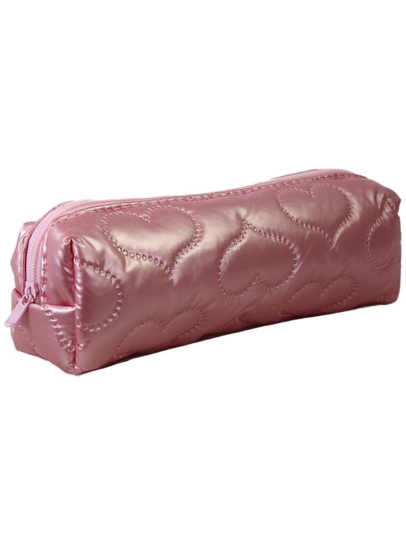 Astuccio scuola rettangolare bambina 1 scomparto rosa motivo cuore Rosa - Kiabi