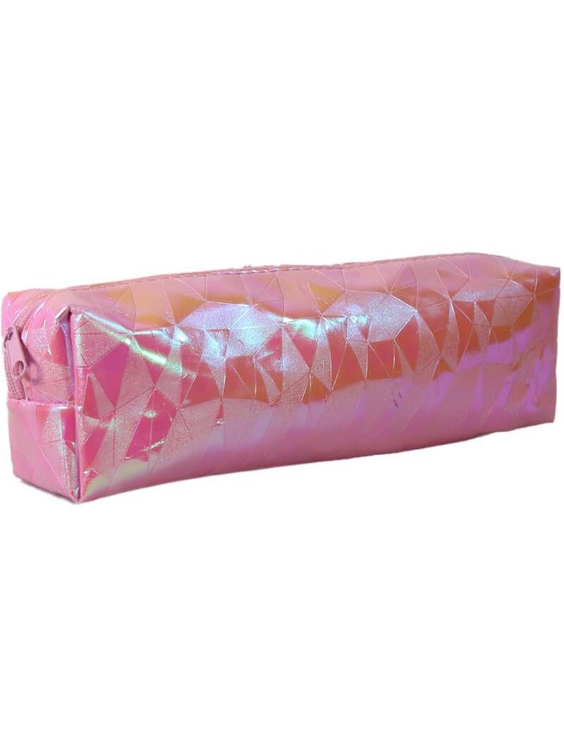 Astuccio scuola rettangolare bambina 1 scomparto rosa olografico brillante Rosa - Kiabi