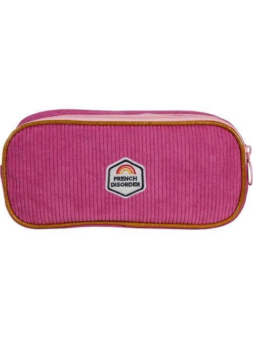Astuccio scuola rettangolare bambina 2 scomparti FRENCH DISORDER Leo velluto rosa - Kiabi