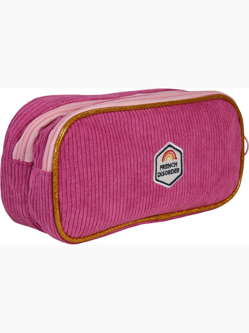Astuccio scuola rettangolare bambina 2 scomparti FRENCH DISORDER Leo velluto rosa Rosa - Kiabi