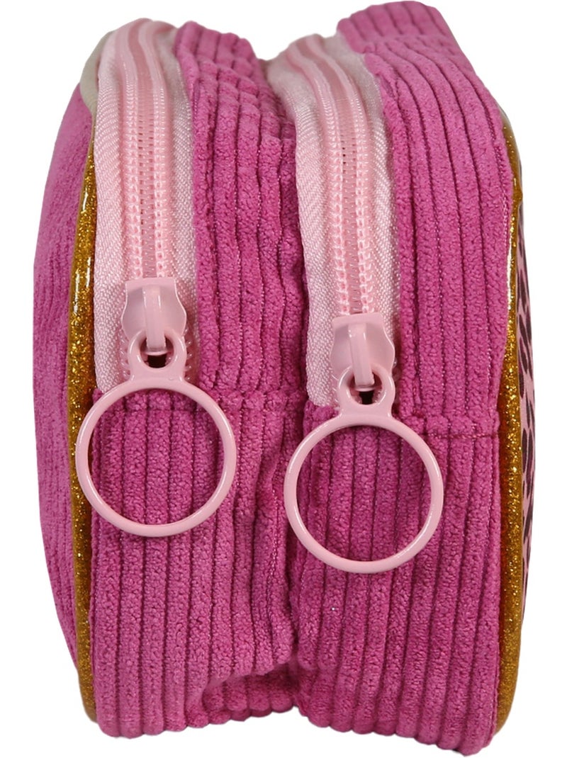 Astuccio scuola rettangolare bambina 2 scomparti FRENCH DISORDER Leo velluto rosa Rosa - Kiabi