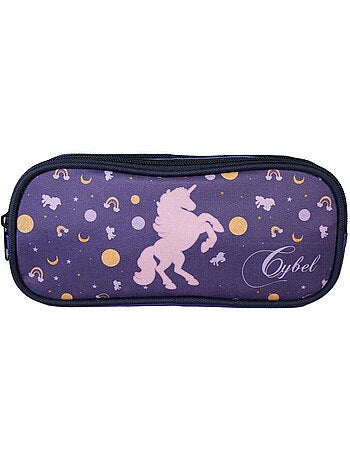 Astuccio scuola rettangolare bambina CYBEL viola 2 scomparti