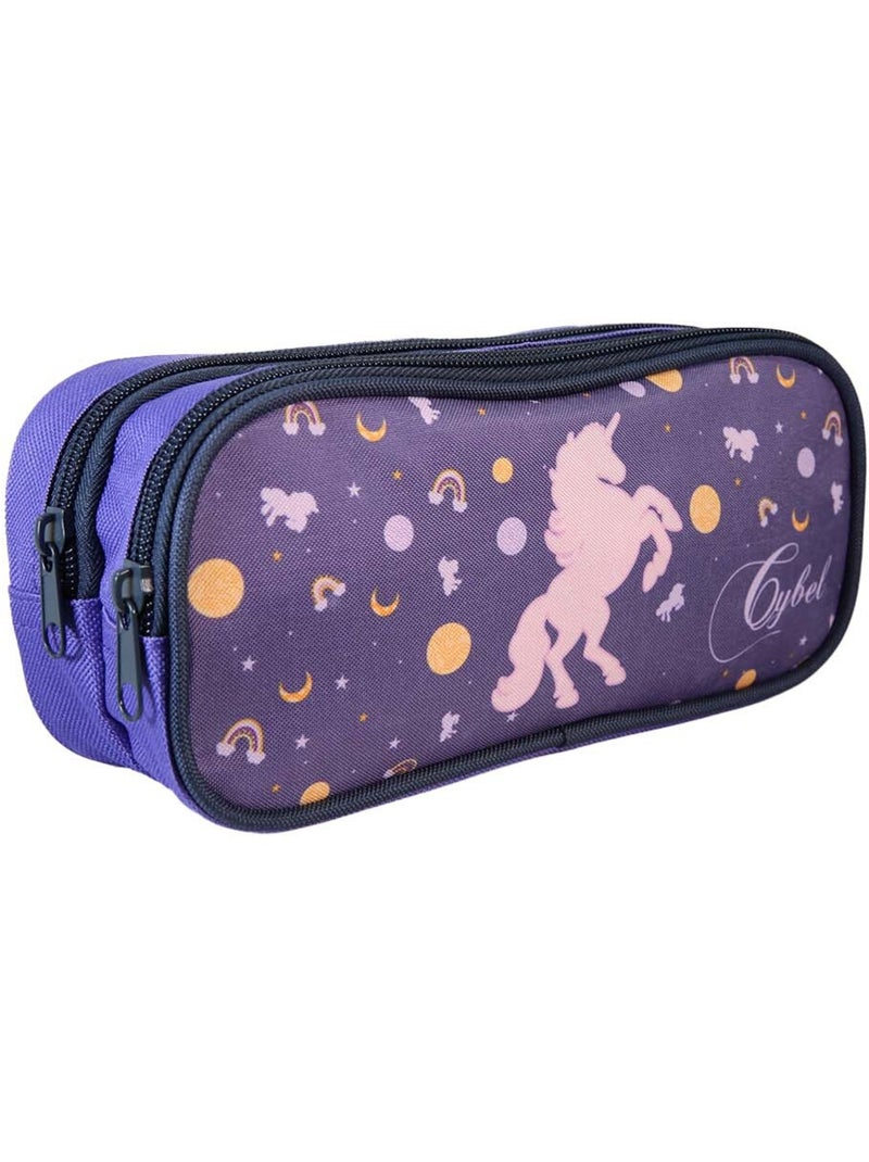 Astuccio scuola rettangolare bambina CYBEL viola 2 scomparti Viola - Kiabi