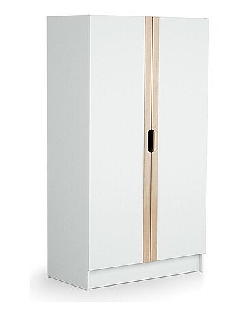 AT4 - Armadio bambini 2 ante CARROUSEL legno - Bianco/Faggio natural - 96 x 51 x 176 cm