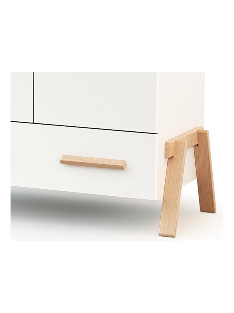 AT4 - Armadio bambini 2 ante e 1 cassetto CANAILLE legno - Bianco/Faggio Bianco Marrone - Kiabi