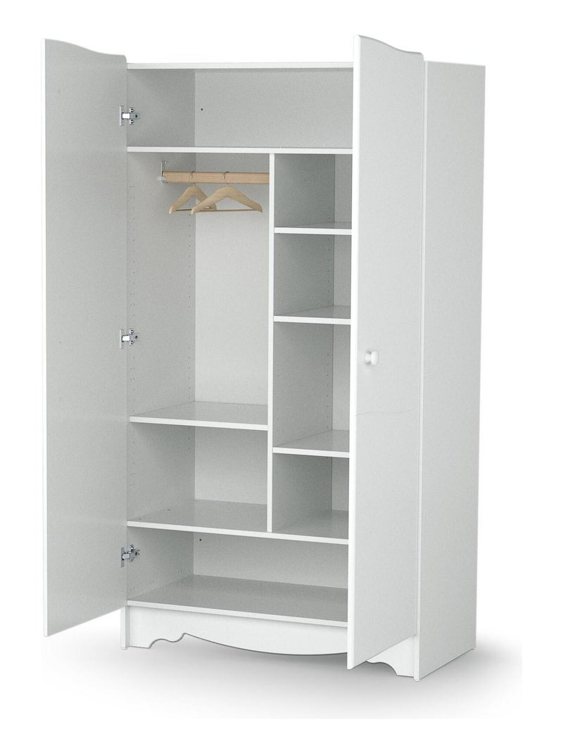 AT4 - Armadio bambini 2 ante MARELLE legno - Bianco - 96 x 51 x 176 cm Bianco - Kiabi