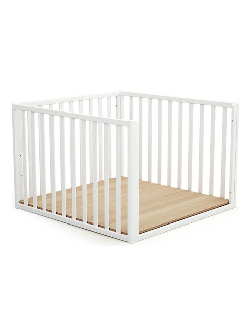 AT4 - Box bambini evolutivo KASA legno - Bianco - 100 x 100 cm - Kiabi