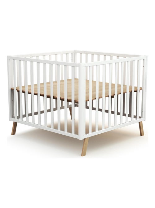 AT4 - Box bambini evolutivo KASA legno - Bianco - 100 x 100 cm - Kiabi