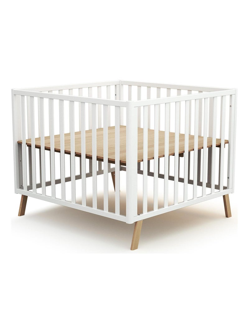 AT4 - Box bambini evolutivo KASA legno - Bianco - 100 x 100 cm Bianco - Kiabi