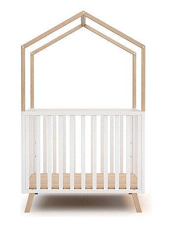 AT4 - Box bambini trasformabile forma di casa KASA legno - Faggio verni - 100 x 100 cm