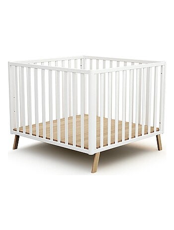AT4 - Box bambini trasformabile forma di casa KASA legno - Faggio verni - 100 x 100 cm