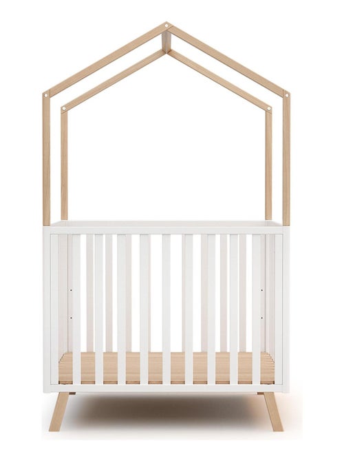 AT4 - Box bambini trasformabile forma di casa KASA legno - Bianco/Faggio natural - 100 x 100 cm - Kiabi