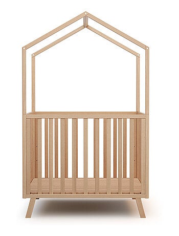 AT4 - Box bambini trasformabile forma di casa KASA legno - Faggio verni - 100 x 100 cm