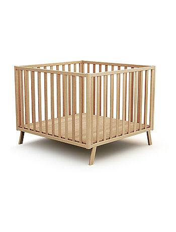 AT4 - Box bambini trasformabile forma di casa KASA legno - Faggio verni - 100 x 100 cm