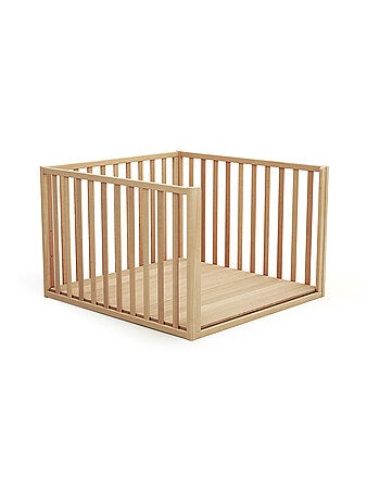 AT4 - Box bambini trasformabile forma di casa KASA legno - Faggio verni - 100 x 100 cm