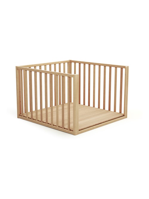 AT4 - Box bambini trasformabile forma di casa KASA legno - Faggio verni - 100 x 100 cm - Kiabi