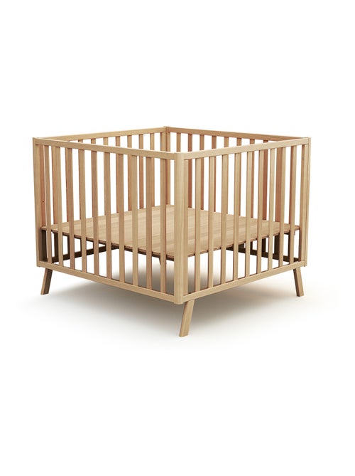 AT4 - Box bambini trasformabile forma di casa KASA legno - Faggio verni - 100 x 100 cm - Kiabi