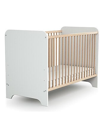 AT4 - Cameretta completa bambini letto, fasciatoio e guardaroba CARROUSEL - Bianca/Faggio natural